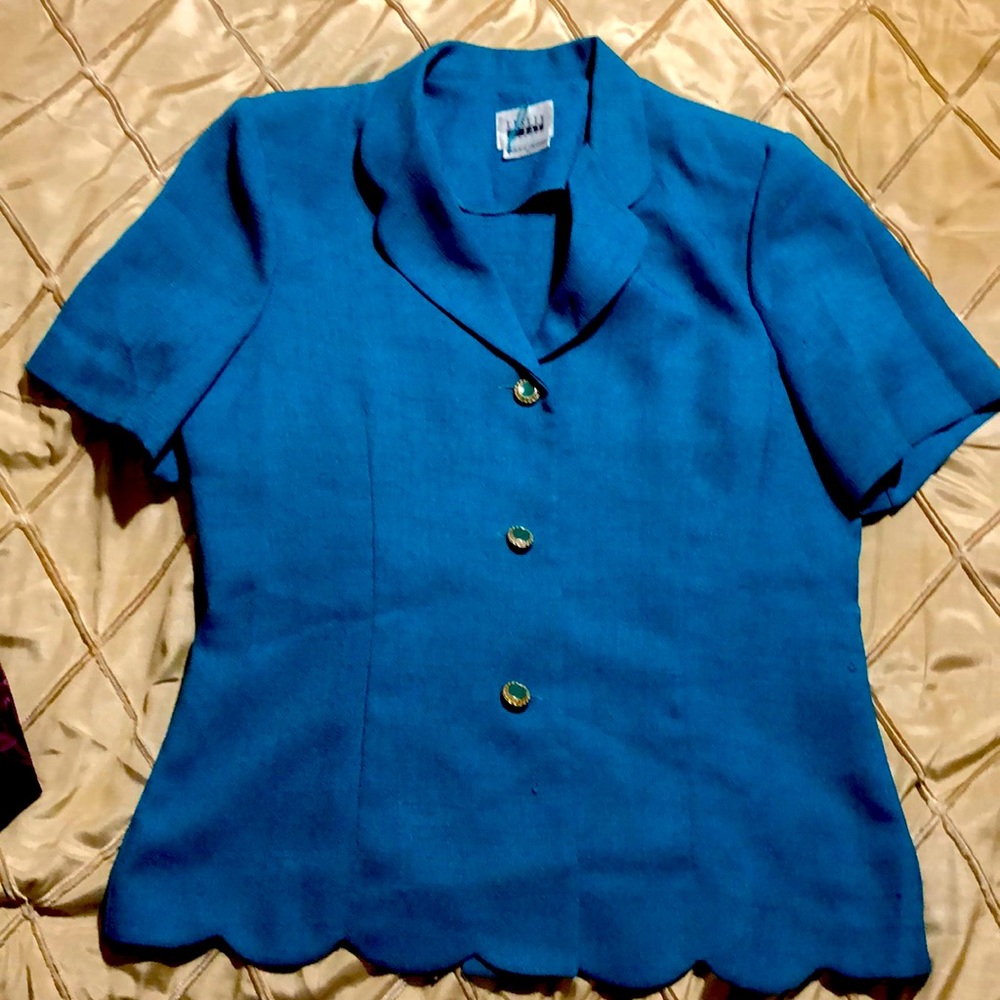 Skirt suit color blue skirt suit